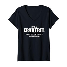 Womens It's A CRABTREE Thing You Wouldn't Understand CRABTREE Name V-Neck T-Shirt
