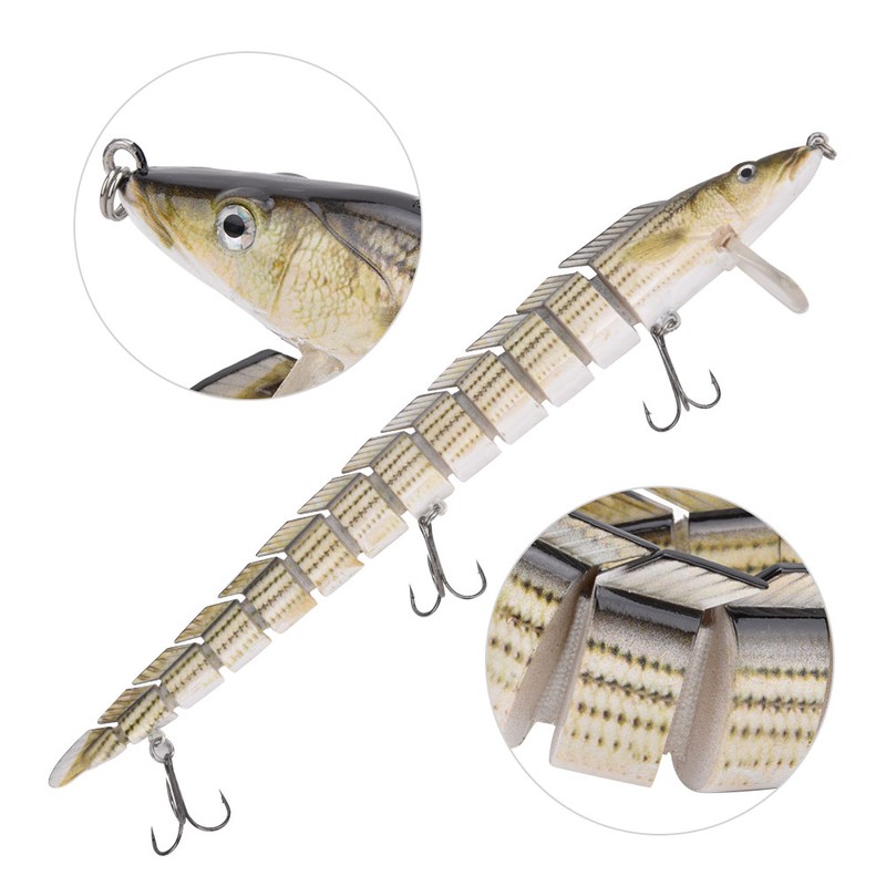 Multiple Segments Hard Swimbait Crankbait Fish Lure Fishing Tackle Treble