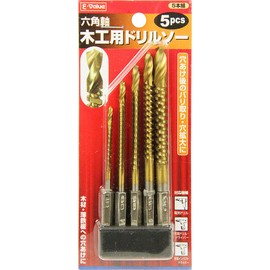 E-Value Hex Shaft Drilling Saw Set for Carpentry 5 Piece Set