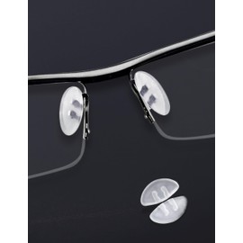 Tolaxy 20 Pairs Plug-in Eyeglass Nose Pads, 15mm Clear 'D Shape' Replacement Nose Pieces, Anti-Slip Soft Silicone Nose Bridge Pads