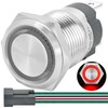 15 Amp Push Button Switch 16mm 5/8" Momentary Switch Red