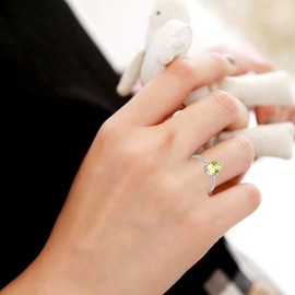 Orchid Jewelry 0.90 Ctw Natural Yellow Pear Lemon Quartz 925 Sterling Silver Ring for Women – A Beautiful, Dainty Design in Silver Ideal As A Unique Wife Or Even As A Good Moms