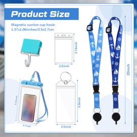 Colarr Cruise Essentials Must Haves Set Include 4 Pcs Cruise Luggage Tags Holder with Metal Loop 2 Pcs Adjustable Cruise Lanyards 2 Pcs Waterproof Phone Pouch 4 Pcs Magnet Hooks for Cruise Carnival