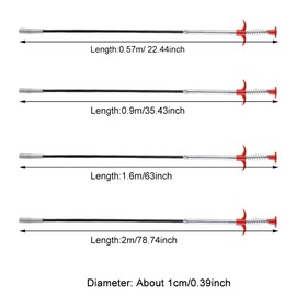 EKDJKK Plumbing Grabber, Sink Grabber, Flexible Grabber Claw Pick Up Reacher Tool with 4 Claws, Bendable Hose Pickup Reaching Tool for Litter Pick, Home Sink, Drains, Toilet (Size:0.9m)