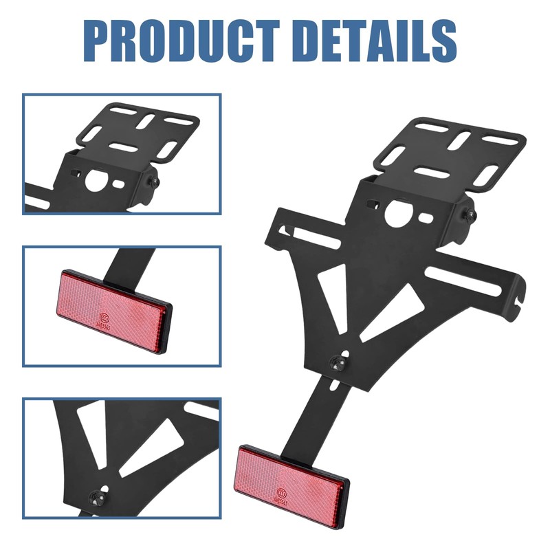 WIYETY Motorcycle License Plate Holder: Universal Adjustable License Plate Holder
