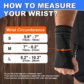 2 Pairs Wrist Supports for Arthritis, Left/Right Hand Wrist Brace for Men Women, Wrist Compression Sleeve for Tendonitis, Carpal Tunnel, RSI, Sprained, Hand Brace Supports for Sports, Gym, M