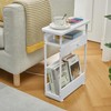 YEAKOO Narrow Side Table with Charging Station, 3-Tier End Table