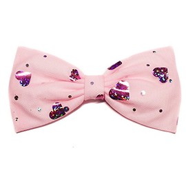 "Hearts" Lover's Hair Bow Collection (Alligator Clip, Pink Foil Hearts)