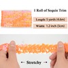 Elastic Sequin Trim, 1.2 Inch 3 Row Flat Glitter Paillette