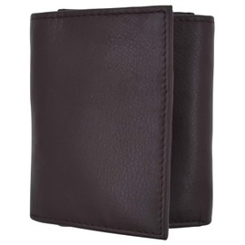 Swiss Marshall Mens Wallets Top Grain Genuine Leather RFID Blocking Trifold Wallet Extra Capacity with Removable ID Card Holder Insert (Brown)