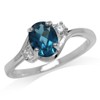 Silvershake 1.43ct. Genuine London Blue and White Topaz 925 Sterling