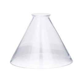 B&P Lamp® Clear Glass Deep Cone Shade with 7 Inch Bottom Diameter and 2 1/4 Inch Lipped Top Fitter