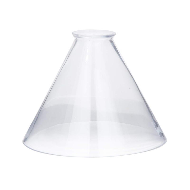 B&P Lamp® Clear Glass Deep Cone Shade with 7 Inch