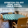 Sorfey Tablecover -Fitted with Elastic, Vinyl with Flannel Back, Fits