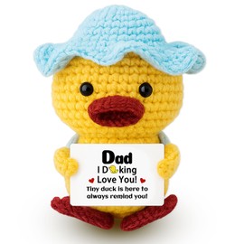 UVIBEW Dad Gifts from Daughter Son Funny Duck Dad Birthday Gift Fathers Day Gag Gifts for Papa Daddy I Duck Love You Gift Emotional Crochet Animals Positive Ducks