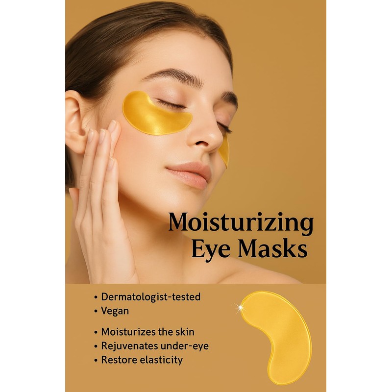 Hydrating & Illuminating Under Eye Masks-Vegan Reduce Dark Circles, Wrinkles