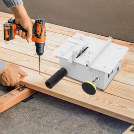 Mini Table Saw, 240W Multi-Functional Table Saw with Dust Hose& Hole,5000RPM Rated Speed All-in-One Machine with Polishing Disk for Cutting PCB, Stick, Thin Wood, Acrylic