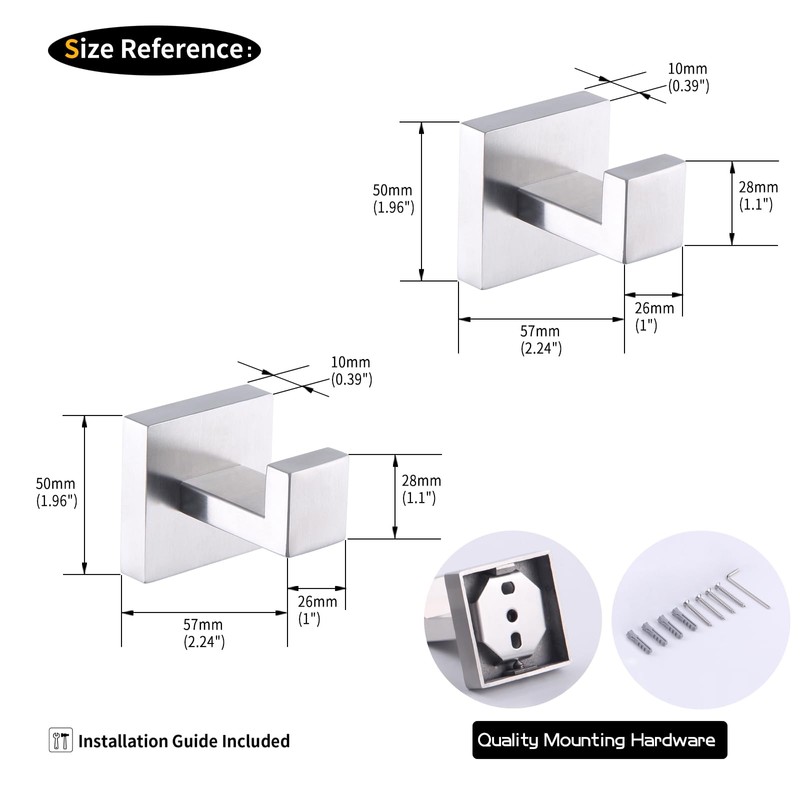 GERZWY Brushed Stainless Steel Towel Hook Robe Hook Coat Hook