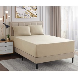 1500 Supreme Collection Extra Deep Pocket Sheets Set - Luxury Soft Bed Sheets, Wrinkle Free, Hypoallergenic Bedding, Over 40 Colors, 21 inch Extra Deep Pocket, King, Beige