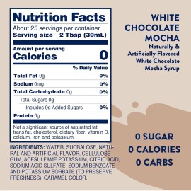 Jordan's Skinny Syrups Sugar Free Coffee Syrup, White Chocolate Mocha Flavor Mix