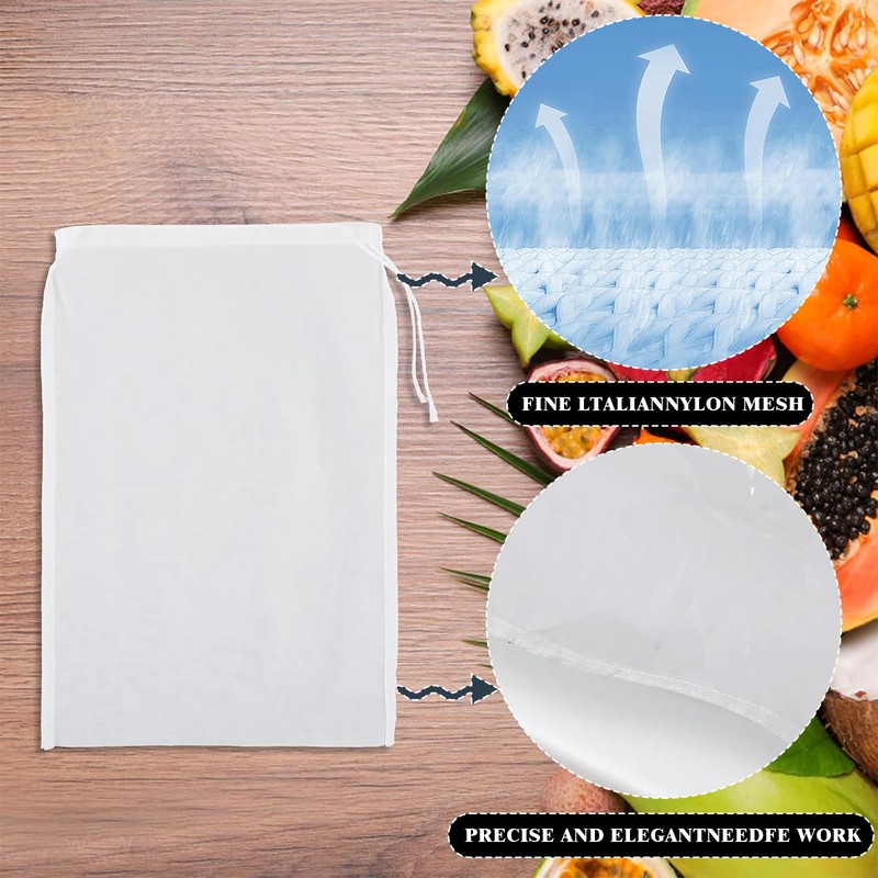 8 Nut Milk Bags Reusable Nylon Cheesecloth Bags for Straining