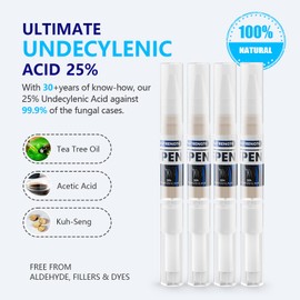 4 Pack Toenail Pen for Fungus - 25% Undecylenic Acid Extra Strength