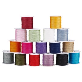 PH PandaHall 360 m 0.6 mm Nylon Bead Cord, 18 Colours Bracelet Cord Thread Braided Cord Chinese Knot Cord for Jewellery Making Macrame Friendship Bracelets Christmas Decoration