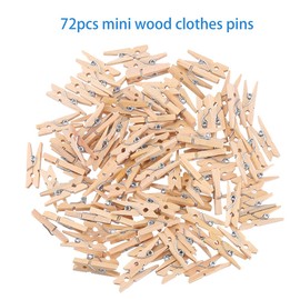 CCINEE Cute Wooden Clothespins Natural Craft Peg Pins Sturdy Mini Pins Clips, 1 Inch, 72 Pieces in Total