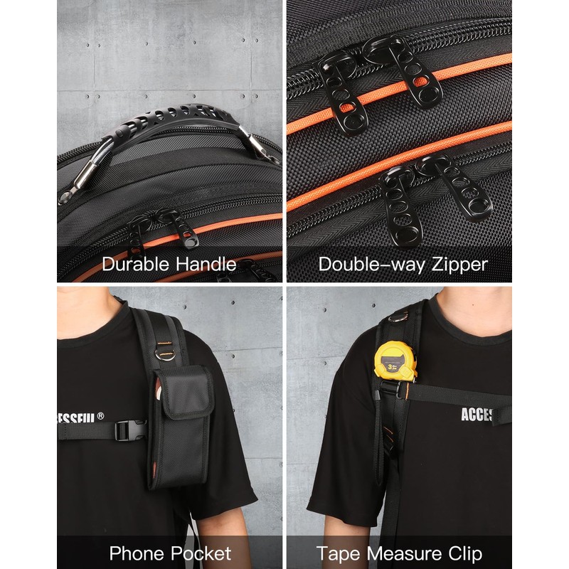 Tool Backpack, Heavy Duty Tool Bag, Hvac Tool Bags, Electrician