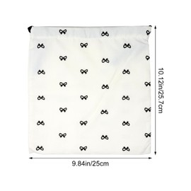 yueton 2PCS Fashion Bow Drawstring Makeup Bags Sweet Pink Bow Cosmetic Bag Canvas Cosmetic Storage Bag Cute Bags for Home Travel