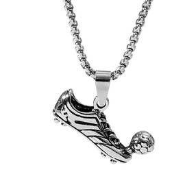 southbankstore Punk Football Shoe Pendant Necklace for Boys Hip Hop Pendant Mens Necklace Men Jewelry Zinc, Stainless Steel