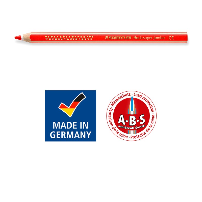 STAEDTLER Noris Super Jumbo 129 NC12P1ST Coloured Pencils (Increased Break-Resistance,