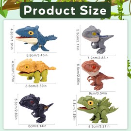 MisFun Pack of 6 Dino Bite Fingers, Small Dinosaur Figures, Finger Dinosaur, Realistic Small Dinosaur Figure, Dino Figures, Interactive Finger Toy, for Children, Boys and Girls