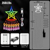 HELESIN Waterproof Christmas Tree Lighting with Stars, 2 m x