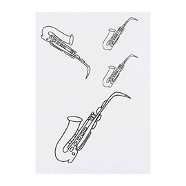 4 x 'Saxophone' Temporary Tattoos (TO00007556)