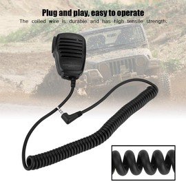 Walkie Talkie Speaker Microphone, 3.5mm Headphone Jack Handheld Shoulder 2 Way Radio External Speaker Mic with PTT for YAESU/Vertex