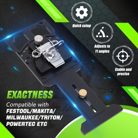 WODHMIEY Adjustable Track Saw Square for -60° to 60° Angle Cuts, Compatible with, Powertec Track Saw Guide Rail, Multi Angle Measuring Ruler for Woodworking