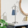 Hoimpro 17" Brushed Nickel Standing Towel Rack Bracket, Double Towel