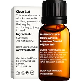 Gya Labs Clove Oil for Tooth Aches - 100% Pure and Natural Clove Essential Oil - Therapeutic Grade Clove Oil Essential Oil - Clove Oil for Hair Growth, Skin, Teeth & Gums (10 ml)