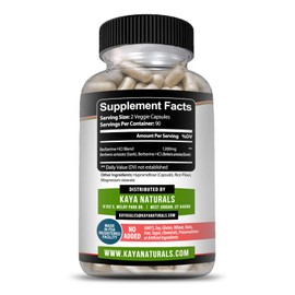Kaya Naturals Berberine HCL Extract 1200mg - Supports Strong Immune System - Helps with Glucose Levels, Improve Gut Health (Vegetarian, Non-GMO & Gluten-Free) Berberine Supplement (180 Count)
