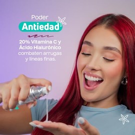 Serum Facial de Vitamina C al 20% y Ácido Hialurónico Kaba | Suero Facial Hidratante, Iluminador, Tonificador Anti Edad y Anti Manchas - Potencia la P