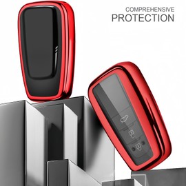 MEDZUK 5 Colours Key Case, Compatible with Toyota Corolla E210 2019-2024 2025 Car Key Case with Key Fob Accessories Protective Case, red