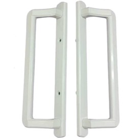 Alcan PGT 10" Sliding Glass Patio Door Handle Set Kit w/Thumb Latch Lever, + Screws Interior + Exterior Replacement w/ 3-7/8" Hole Spacing | Fix Repair PGT Door Hardware - White