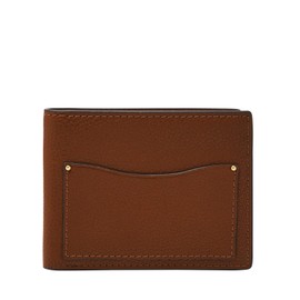 Fossil Men's Anderson Leather Slim Minimalist Bifold Front Pocket Wallet, Brown, (Model: ML4577210)