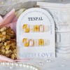 TENPAL Handmade Press on Nails Short Square Glossy Sunflower Fake