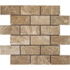 2 x 4 Brick Pattern Light Emperador Marble Polished Mosaics for Kitchen Bathroom Backsplash, Shower Walls & Flooring