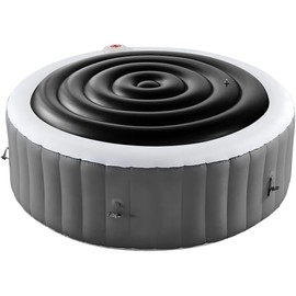 Tlswshsy 4.5 Ft Inflatable Hot Tub Cover- Energy Saving lid for Round Hot Tub- Foldable Protective Rain Overflow Cover for Outdoor Inflatable Hot Tubs (Black)