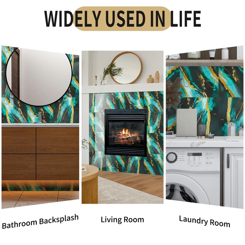 10-Sheet Peel and Stick Kitchen Backsplash Tiles,Waterproof Self Adhesive Marble
