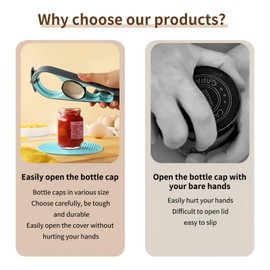 TAORANJU Jar Opener for Weak Hands, 5 in 1 Multi Function Bottle Opener with Rubber, Ring Pull Can Opener Aid Kitchen Gadgets for Arthritic Hands, Elderly, Children