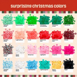 Gionlion Christmas Gifts for Kids Girls - 24 Colors Clay Beads Bracelet Making Kit, Christmas Crafts Toys DIY Arts and Crafts for Kids Age 6-13